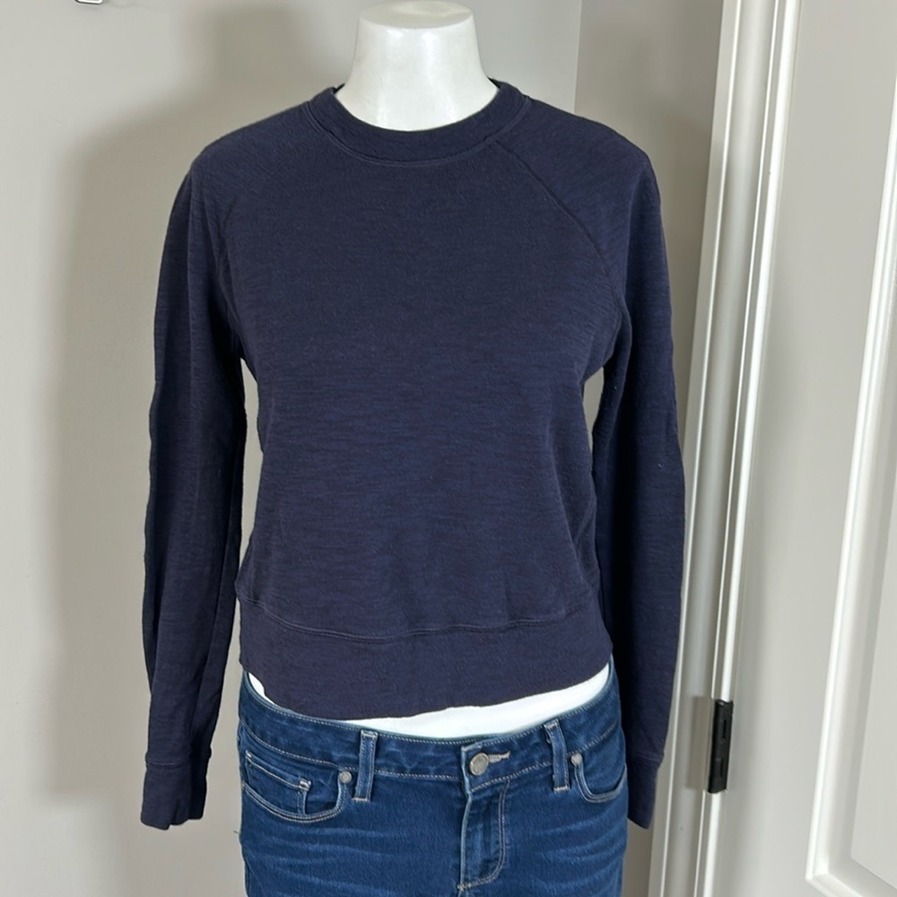 LULULEMON Ready to Roll Crew Navy Blue Sweater Long Sleeve Relaxed Fit